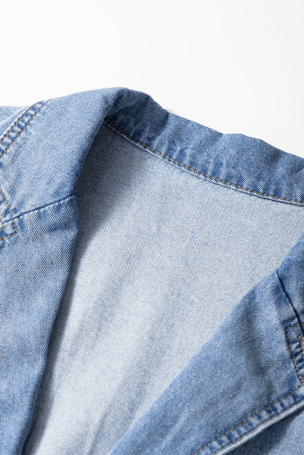 Haut babydoll en jean à revers