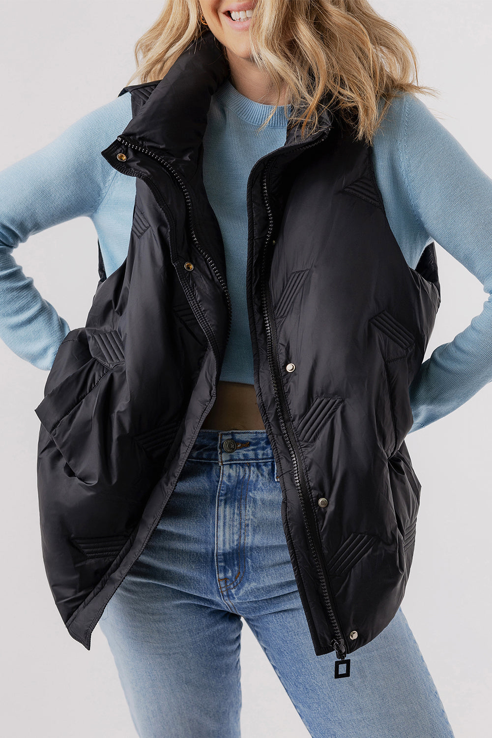 Veste matelassée zippée a col haut