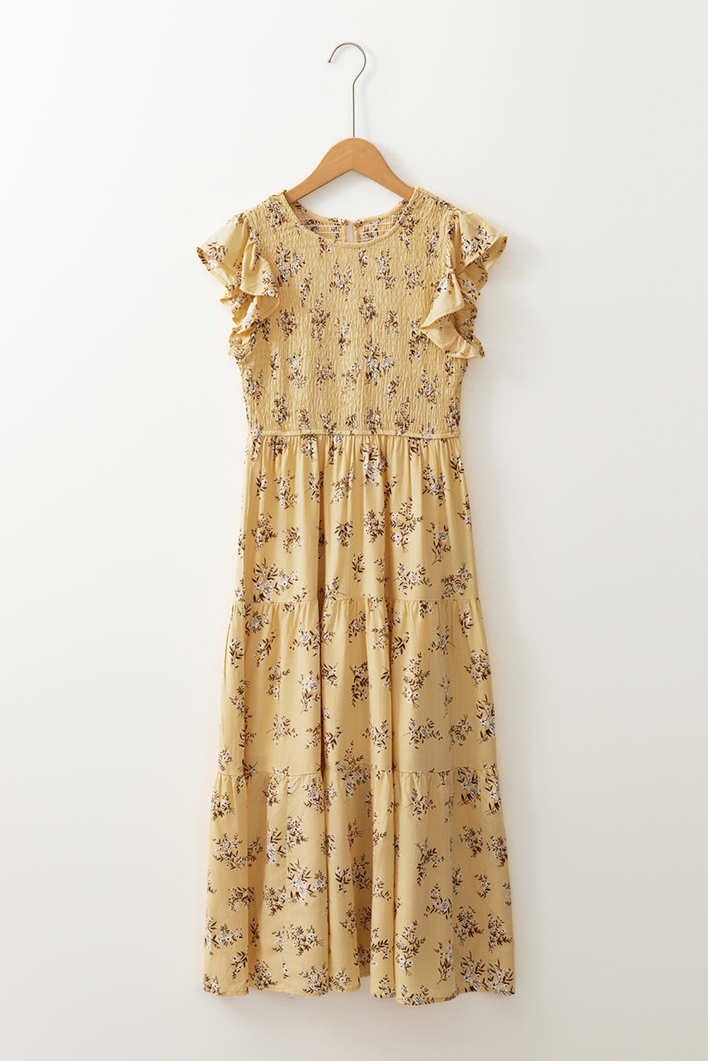 Robe d'été fluide à volants et imprimé floral bohème