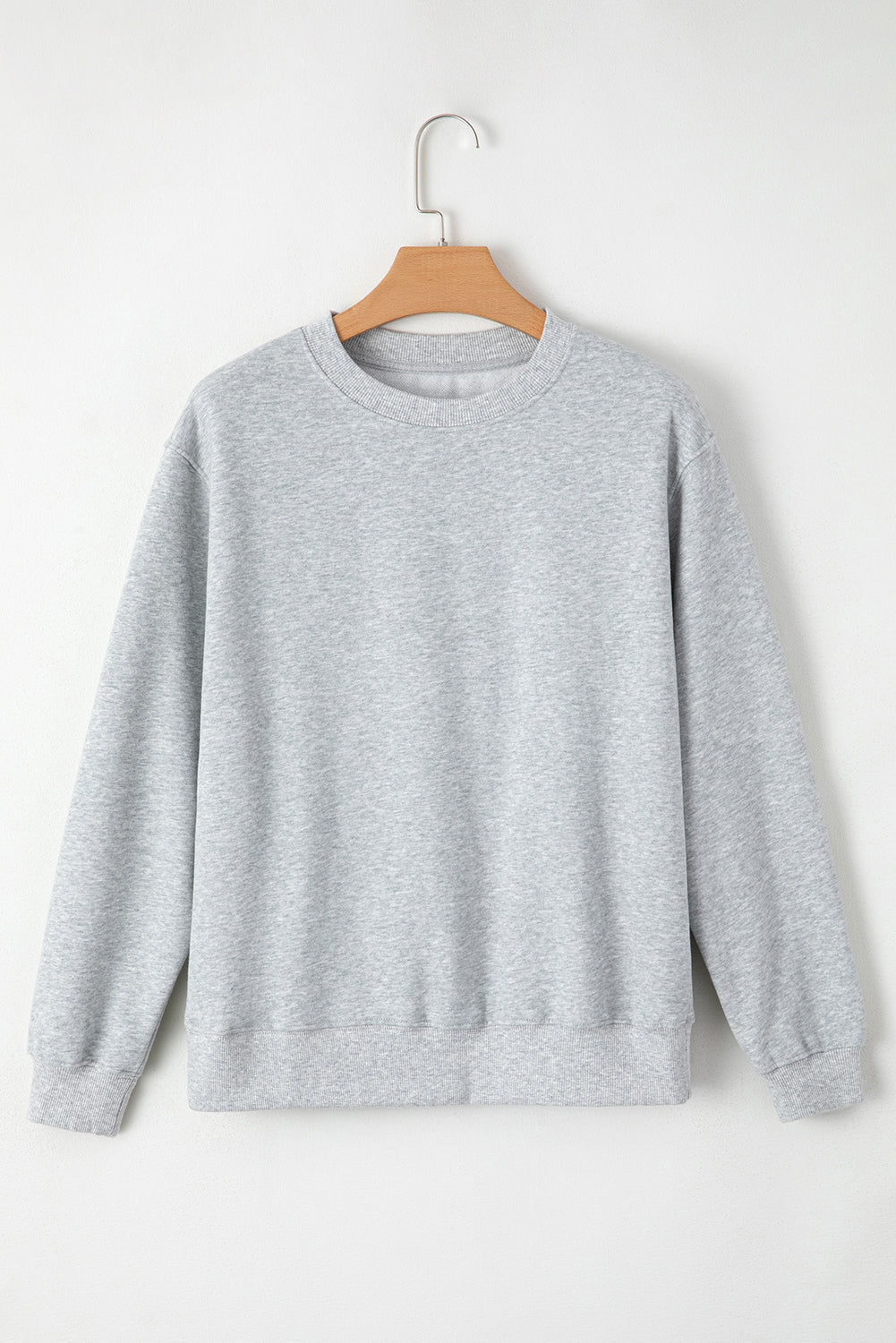 Sweat-shirt en tissu éponge à épaules tombantes doublé de polaire uni