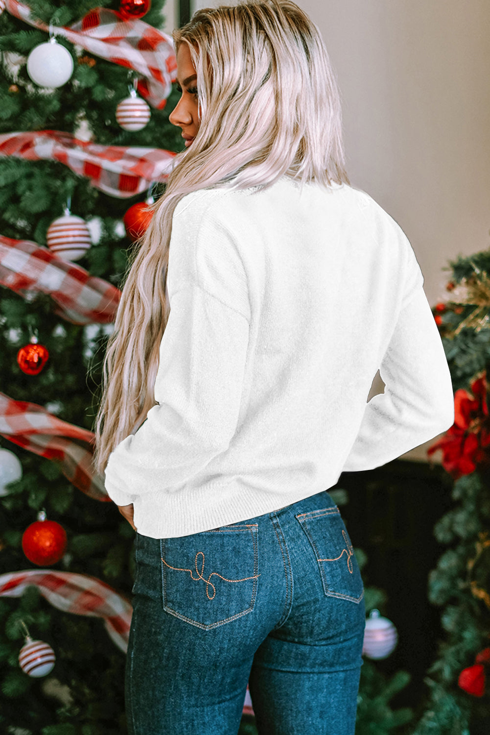 Pull décontracté a col rond Merry & Bright