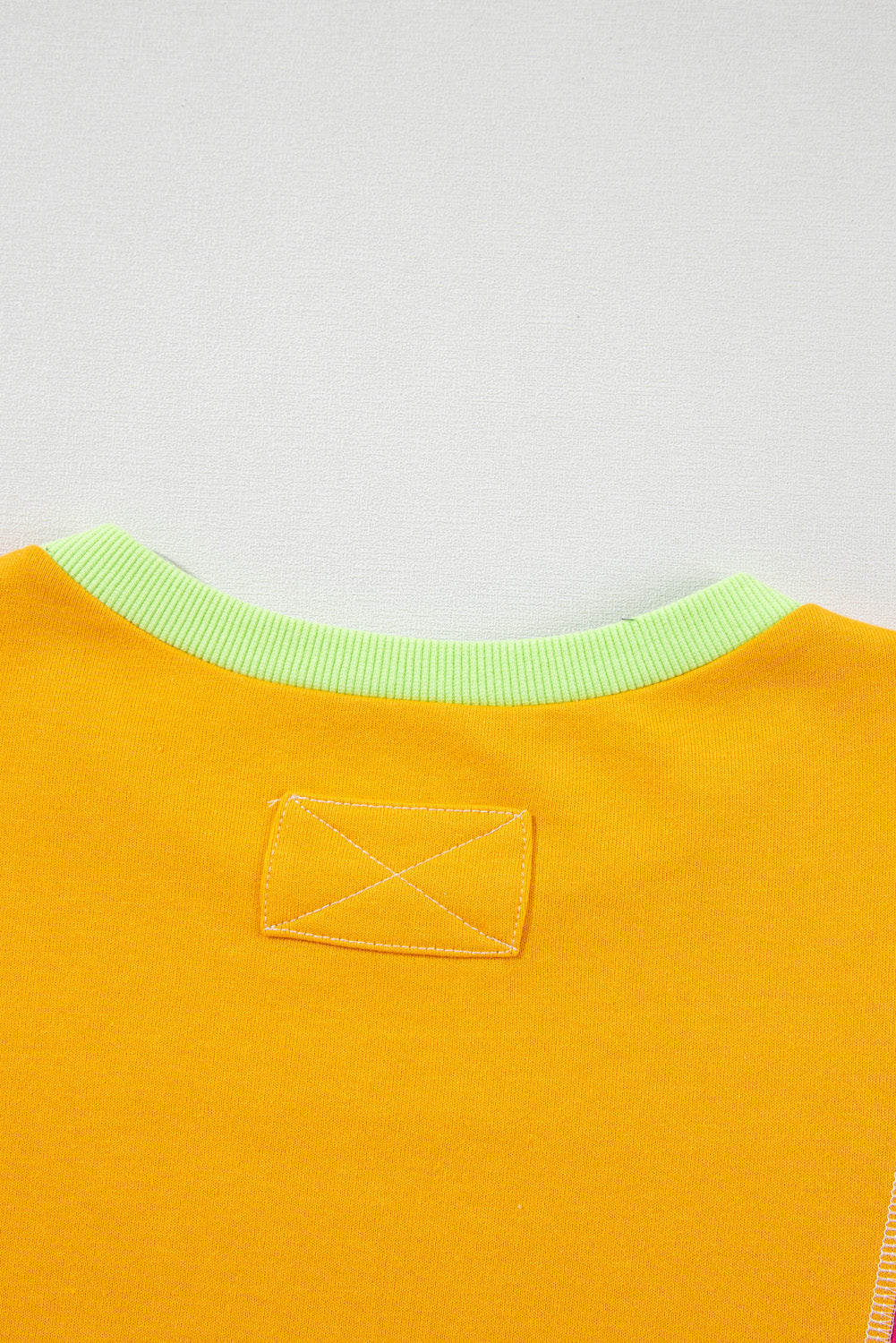 Sweat-shirt Patchwork Colorblock à Coutures Exposées de Grande Taille