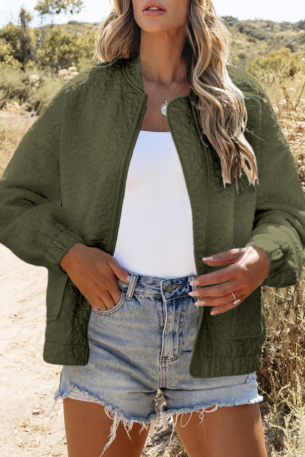 Veste matelassée a fleurs
