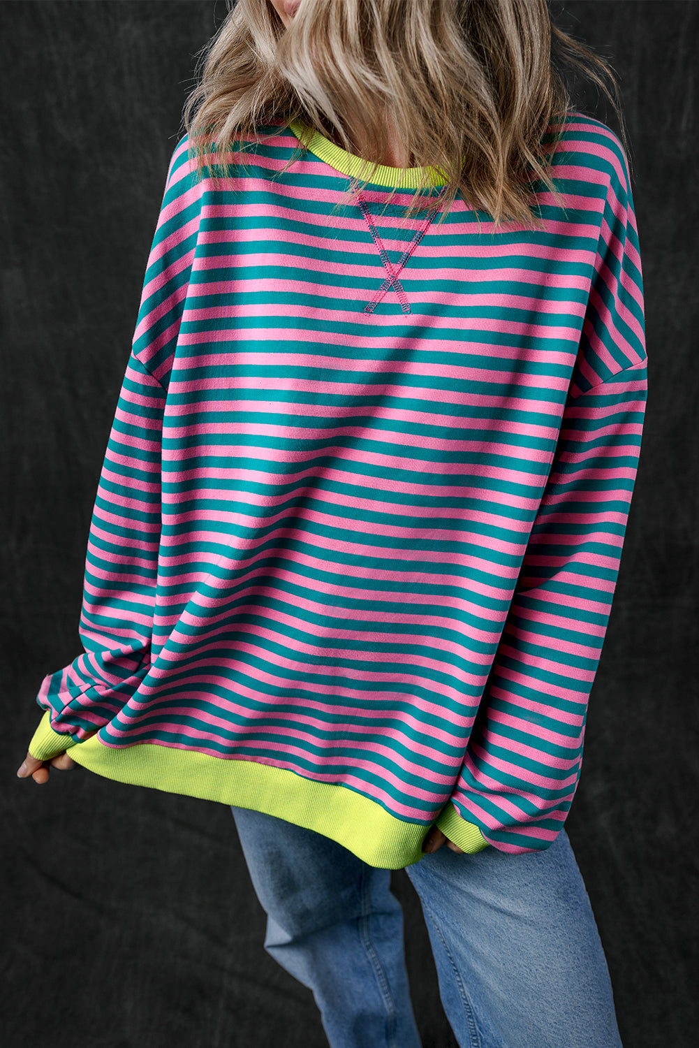 Sweat-shirt oversize à bordure contrastée