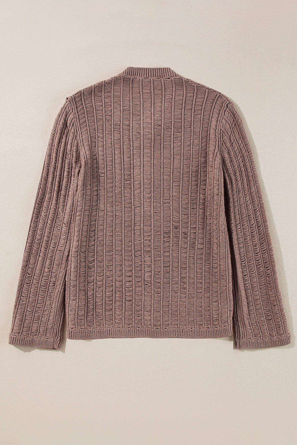 Cardigan boutonné en tricot texturé découpé