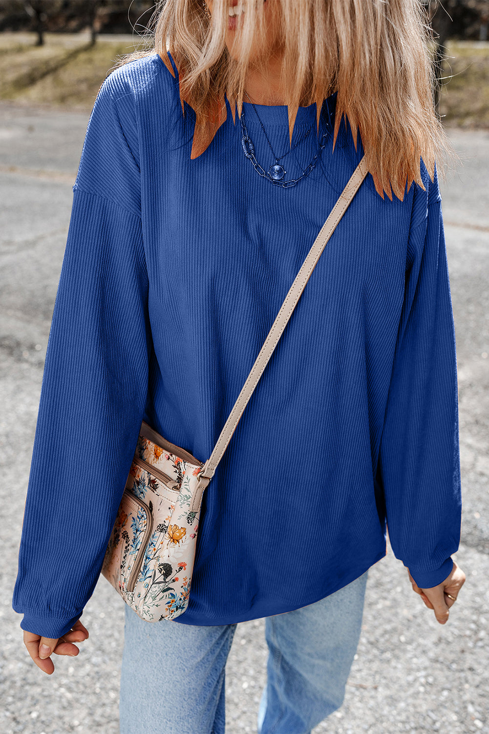 Sweat oversize en velours côtelé
