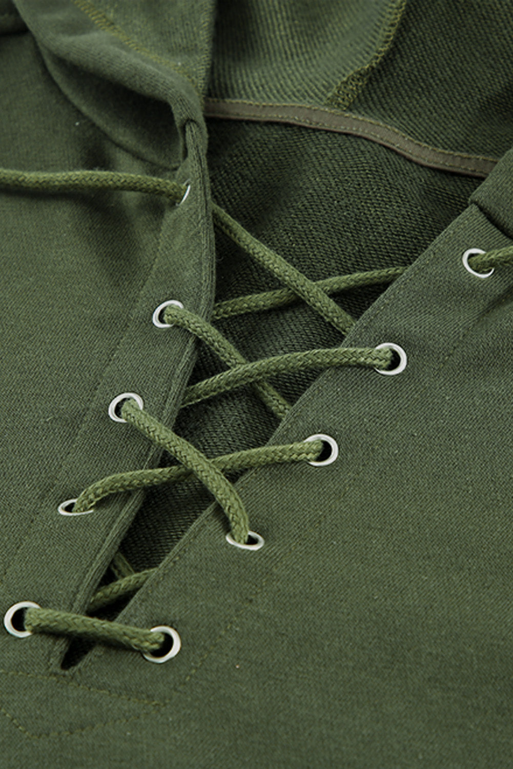 Sweat à capuche décontracté à lacets de couleur unie
