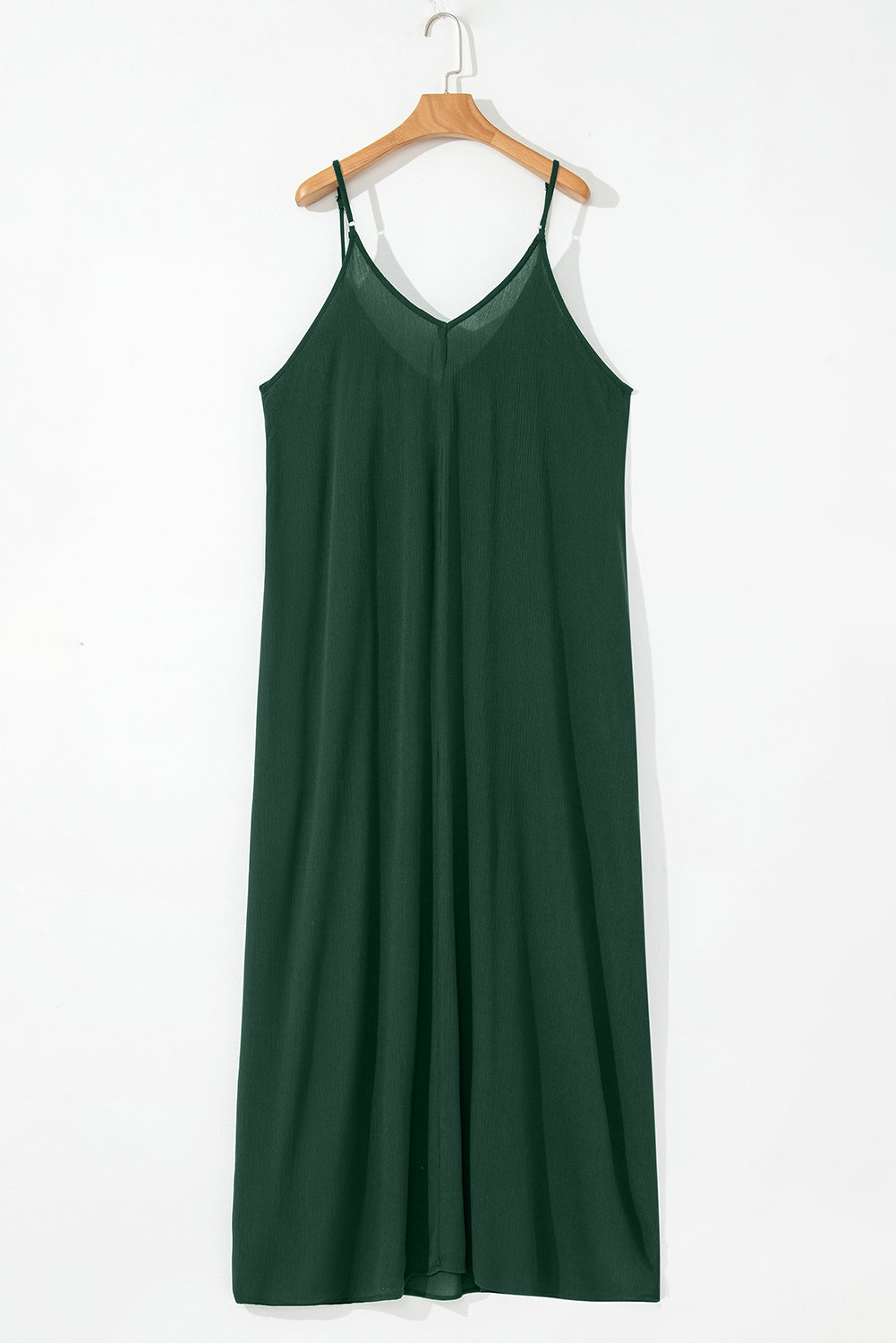 Robe longue ample à bretelles spaghetti et poches