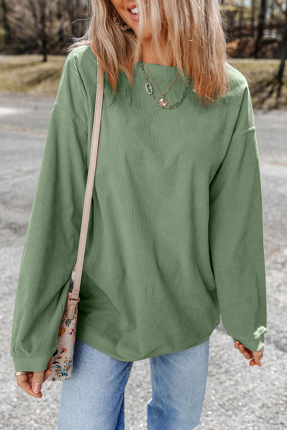 Sweat oversize en velours côtelé
