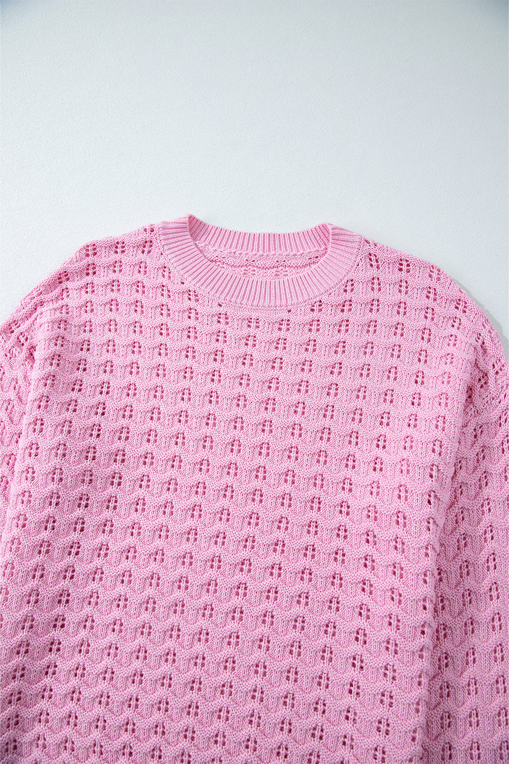 Pull à épaules tombantes en tricot au crochet