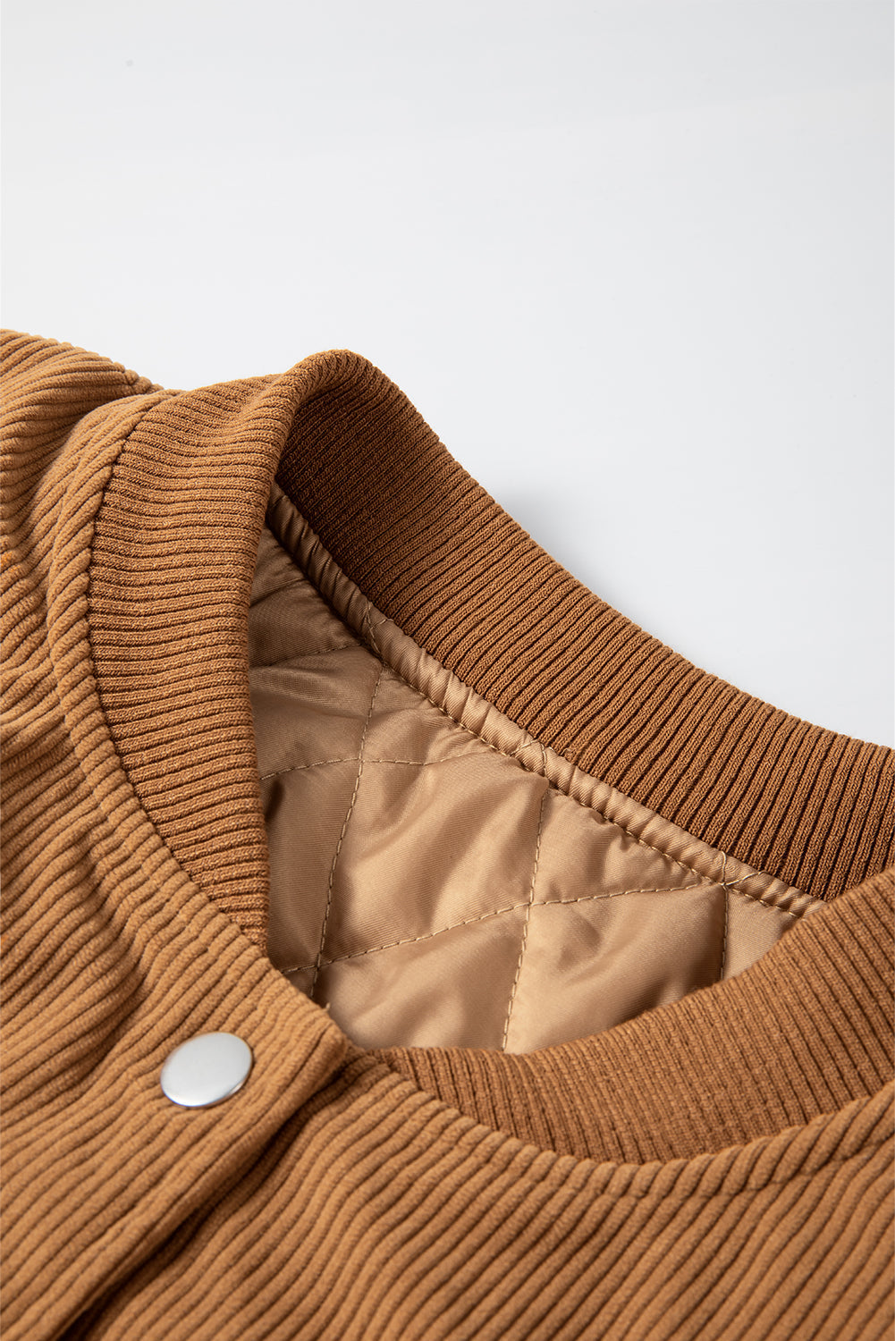 Blouson aviateur boutonné en molleton de velours côtelé