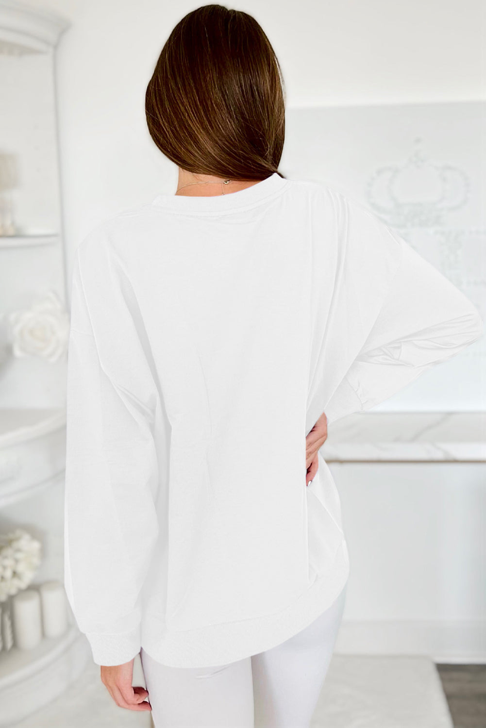 Tinsel Game Day - Sweat-shirt graphique a épaules tombantes
