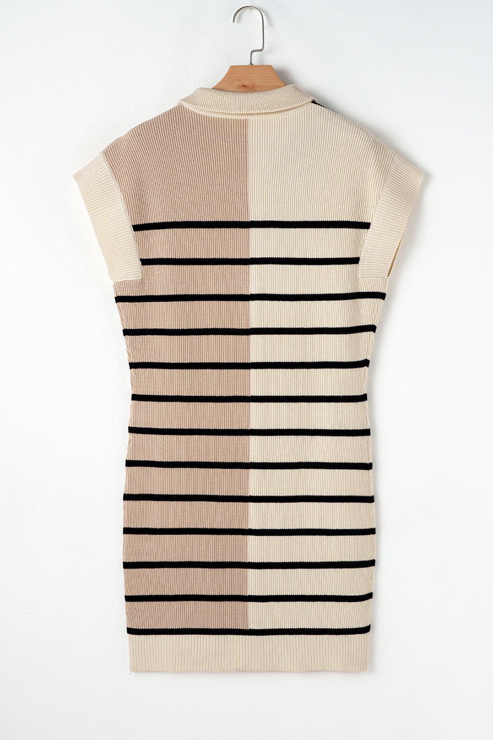 Robe pull a manches courtes et col zippé en blocs de couleurs