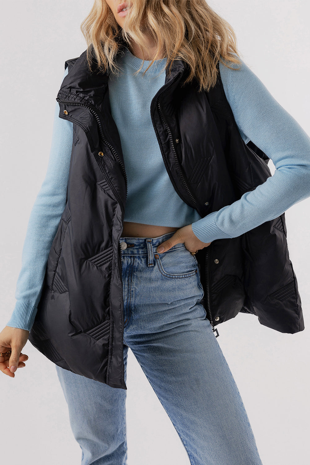 Veste matelassée zippée a col haut