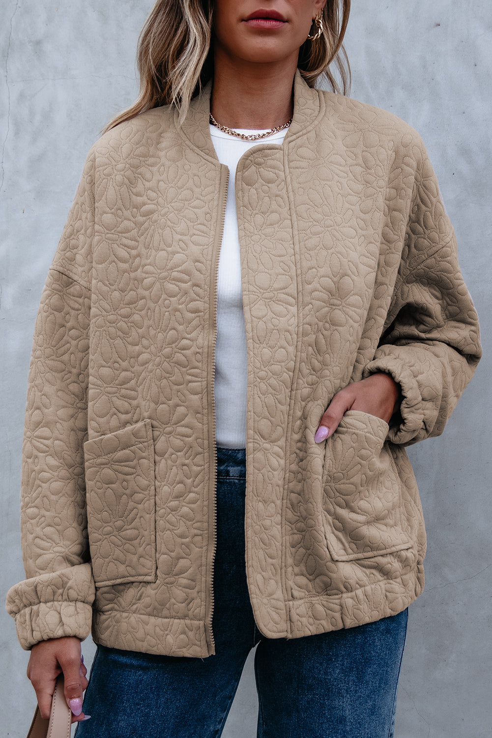 Veste matelassée a fleurs