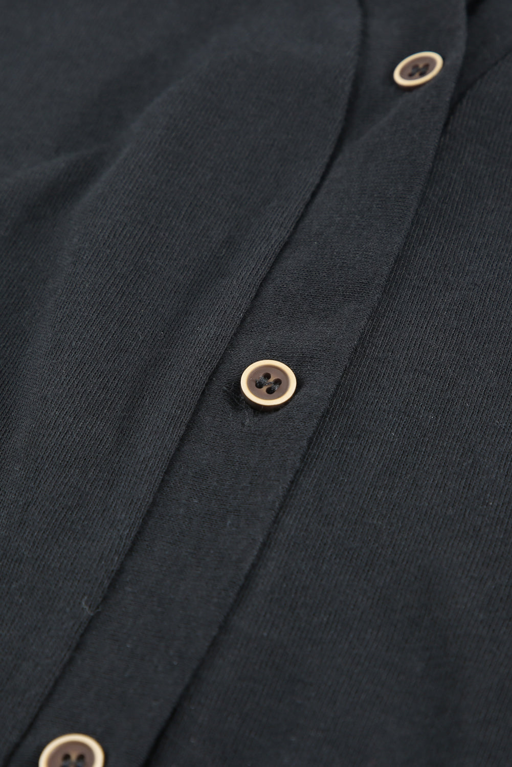 Cardigan ouvert a boutons de couleur unie