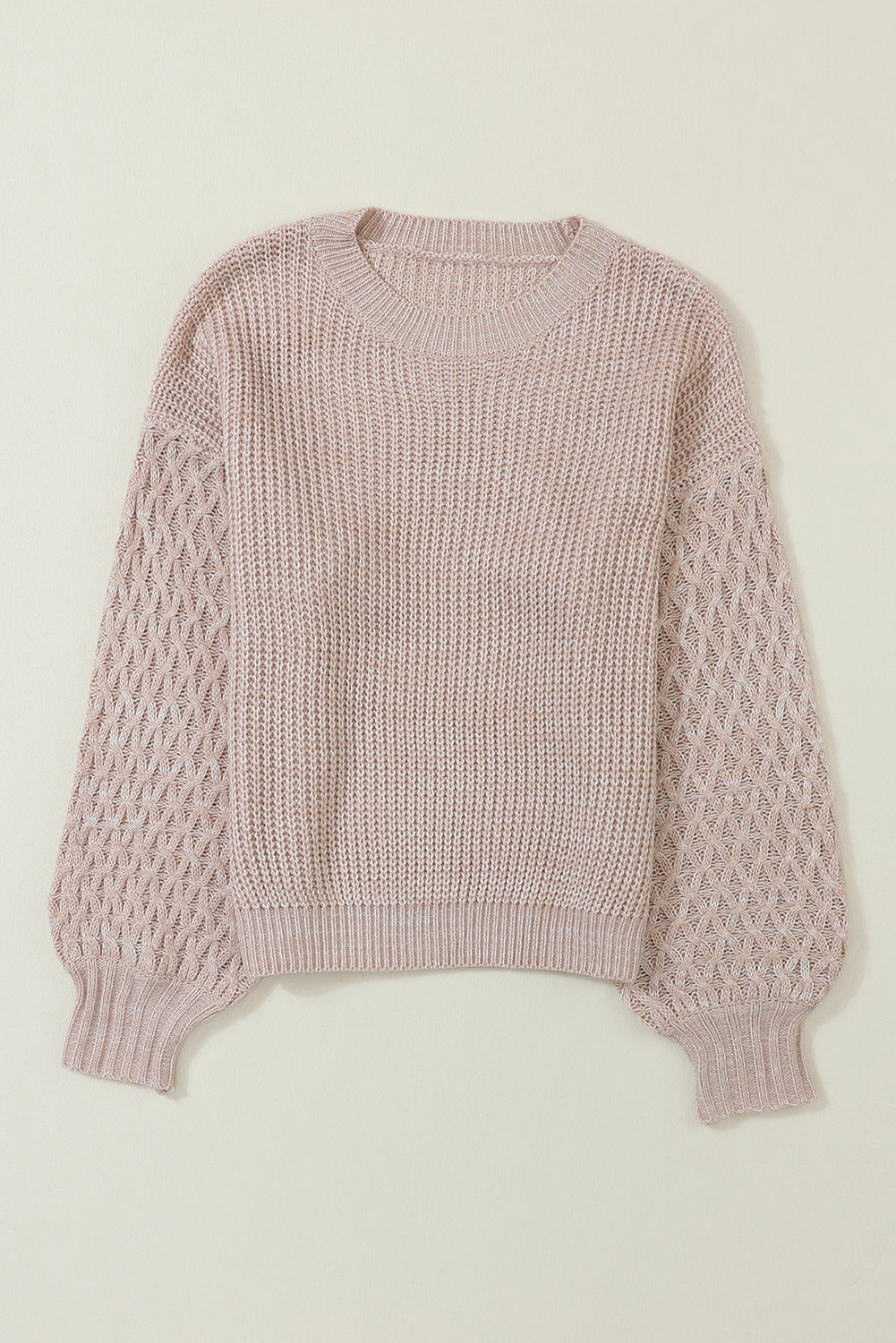 Pull à épaules tombantes et manches en tricot torsadé