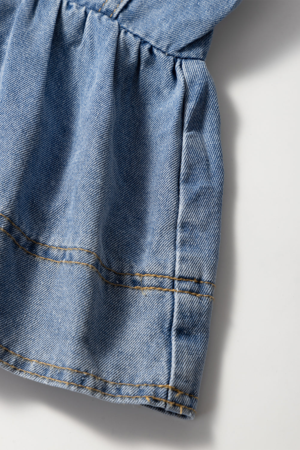 Haut babydoll en jean à revers