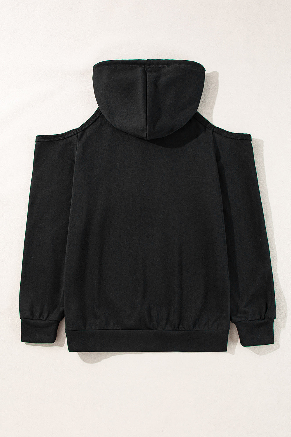 Sweat à capuche avec cordon de serrage et épaules dénudées à coutures apparentes