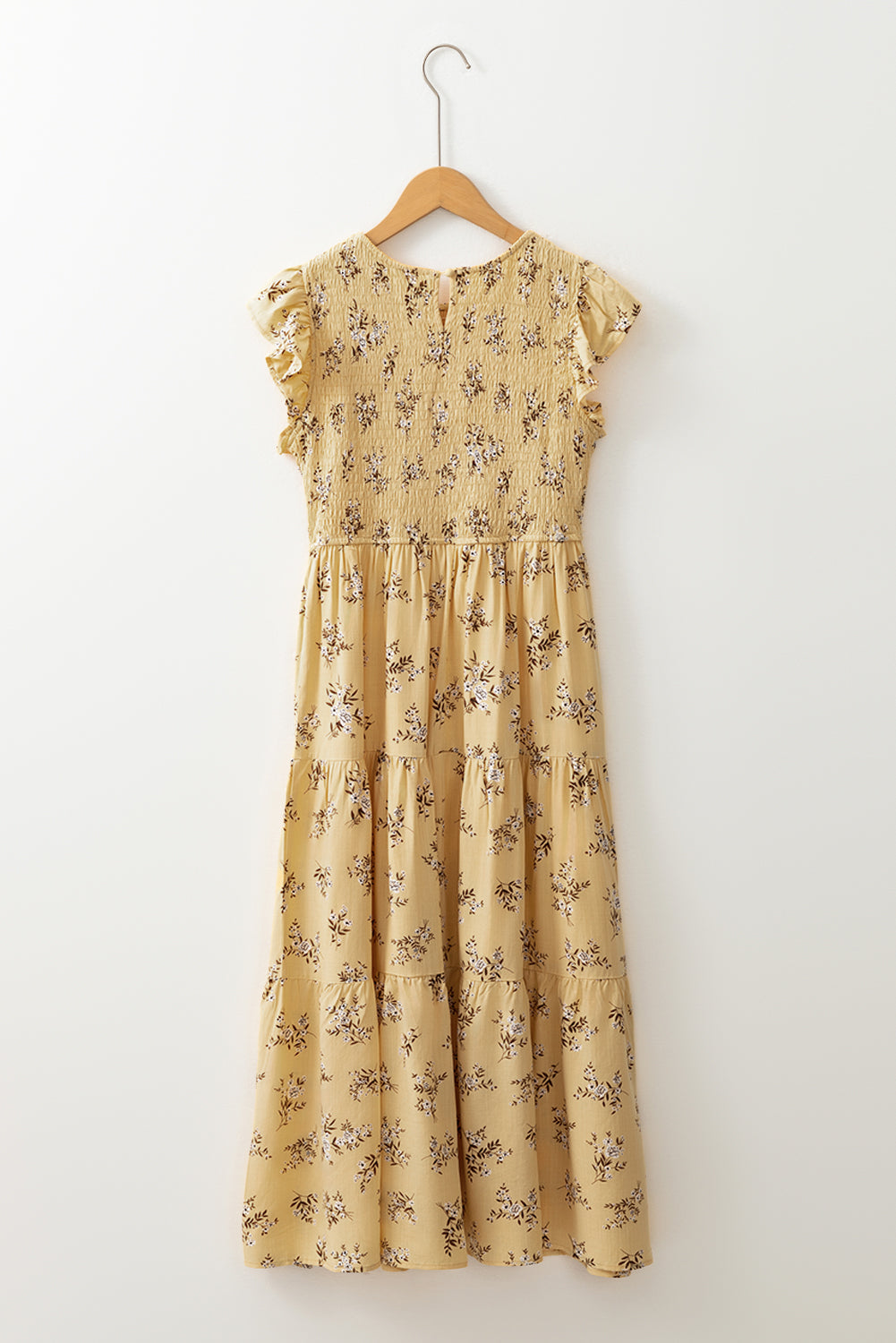 Robe d'été fluide à volants et imprimé floral bohème