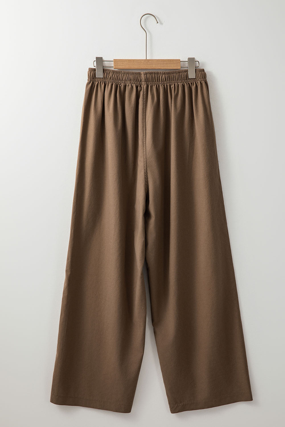 Pantalon large en coton et lin avec cordon de serrage a la taille