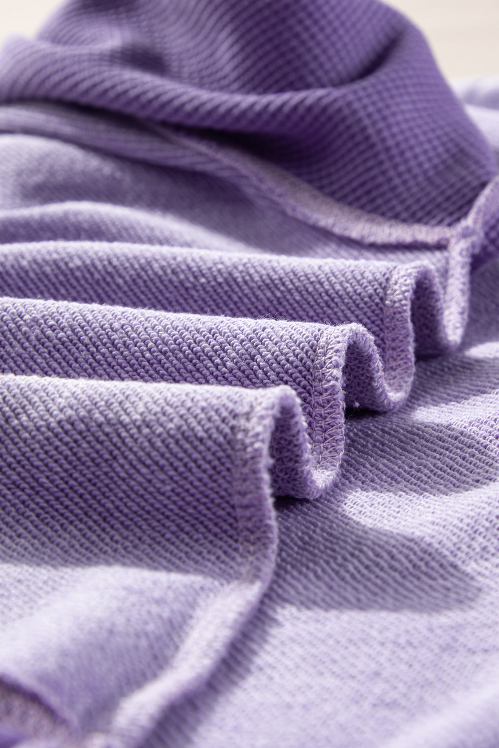 Sweat-shirt à manches raglan et patchwork en tricot gaufré uni