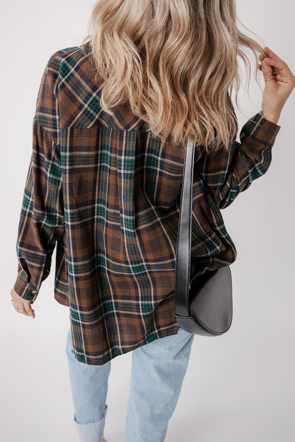 Veste chemise boutonnée à carreaux et poches poitrine
