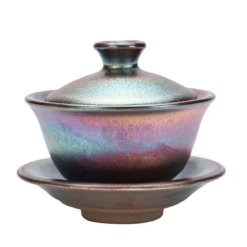 Colourful Jian Zhan Tenmoku Iridescent Tea Gaiwan
