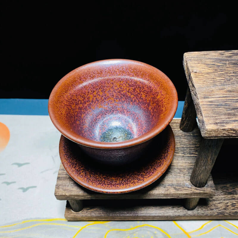 Persimmon Red Tenmoku Tea Gaiwan