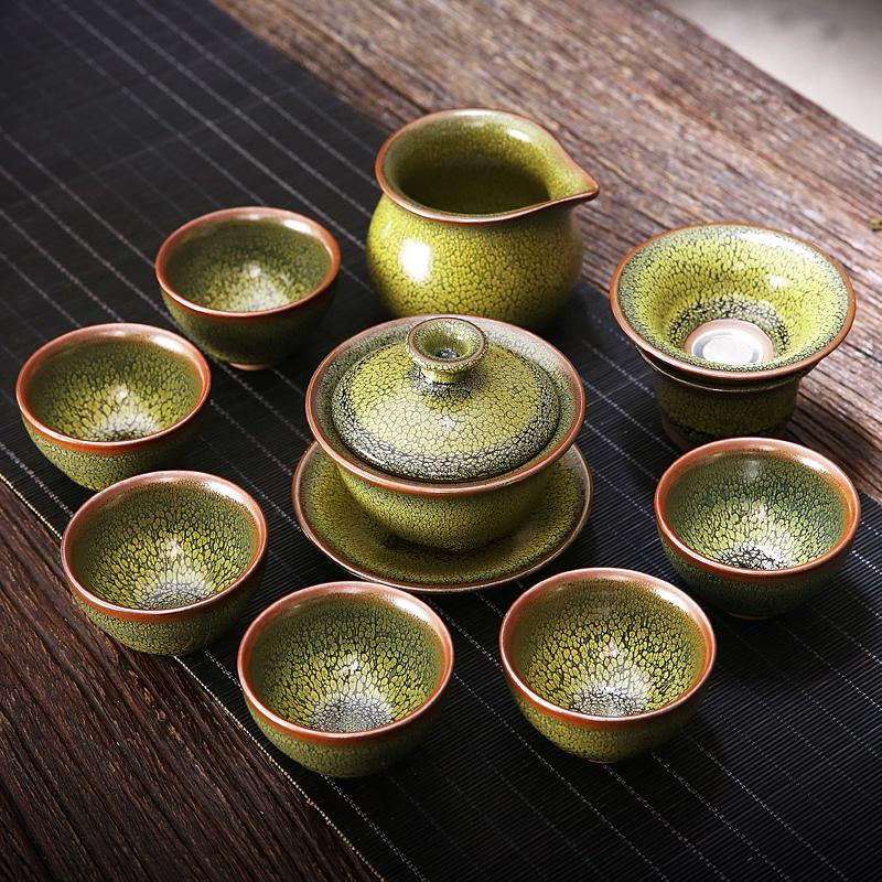 Francolin Tenmoku Jian Zhan Tea Set