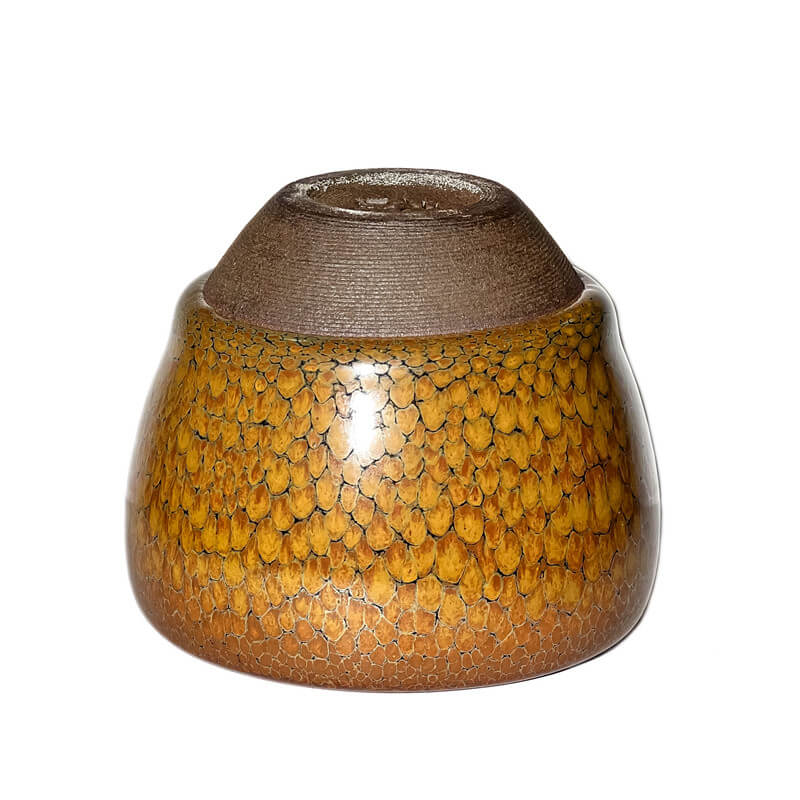 Partridge Jianzhan Tenmoku Oval Tea Cup Yellow
