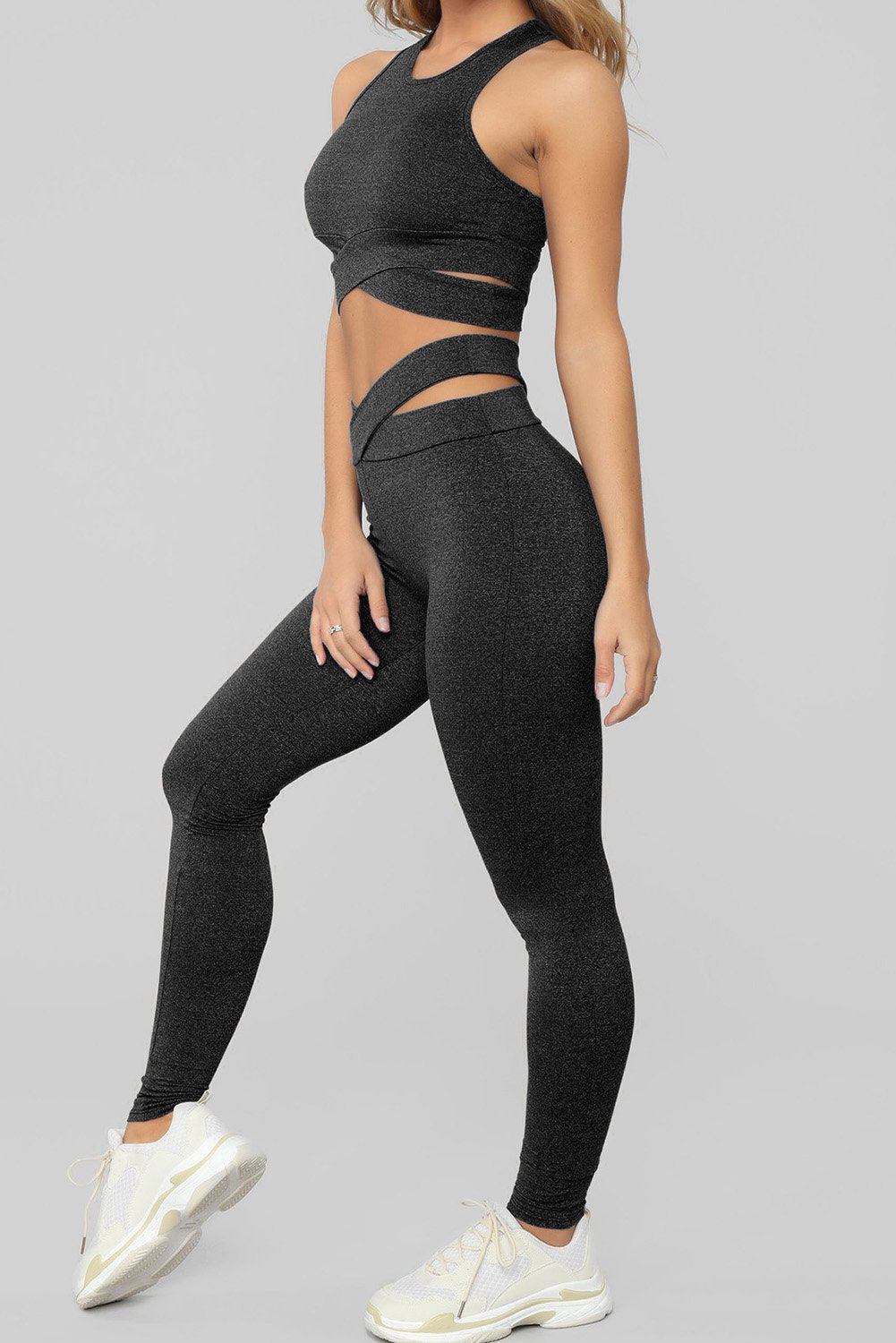 MODERNE ACTIVE 2 pièces leggings fitness femme pantalon de gym yoga et  soutien-gorge de sport ensemble S